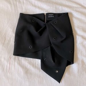 Anthony Vaccarello asymmetric eyelet mini skirt